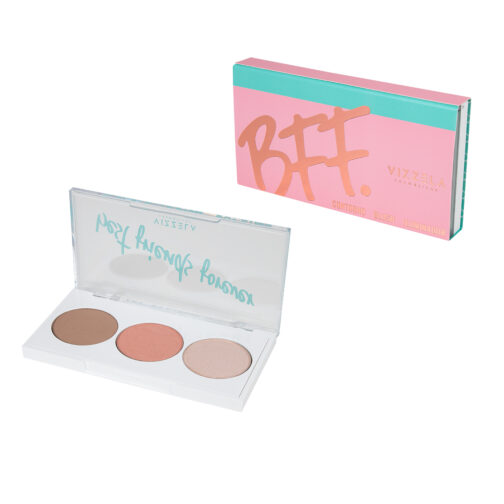 Paleta Bff Vizzela - Cor 01 Contorno, Blush e Iluminador